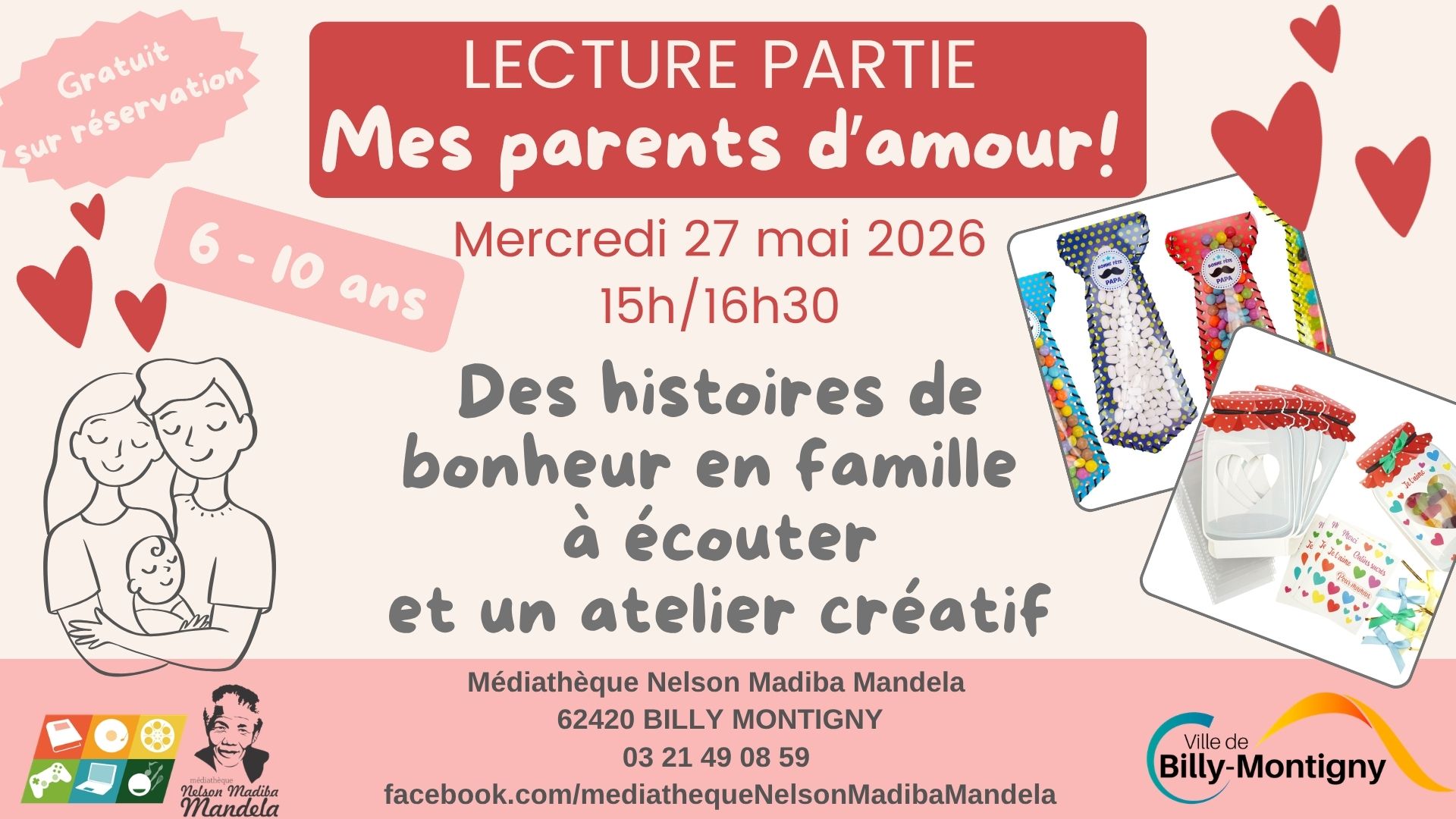 Des histoires de bonheur en famille à écouter suivies d'un atelier créatif